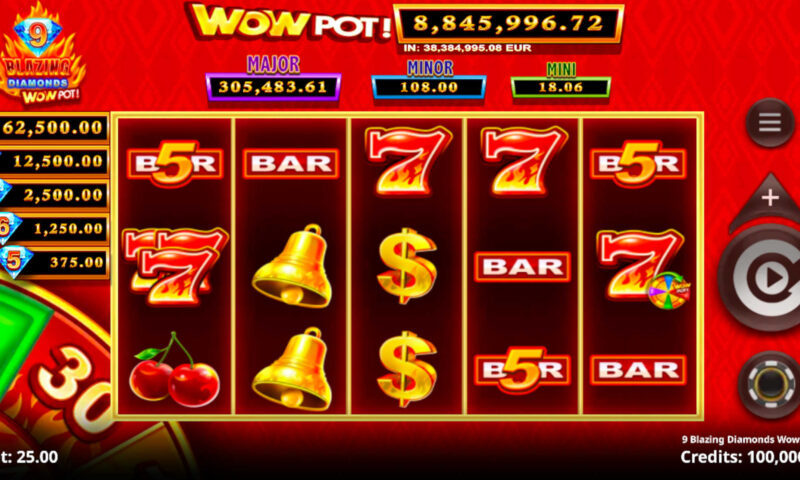 9 Blazing Diamonds WowPot Slot